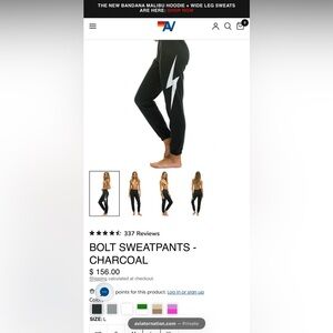 Aviator Nation Bolt Sweatpants - Charcoal